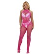 SUBBLIME - 952389 BODYSTOCKING RÉSILLE ET DENTELLE SANS FOURRURE AVEC COL MONTANT ROSE TAILLE UNIQUE SUBBLIME - 952389 BODYSTOCKING RÉSILLE ET DENTELLE SANS FOURRURE AVEC COL MONTANT ROSE TAILLE UNIQUE
