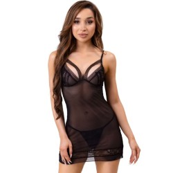 LIVCO CORSETTI FASHION - TIANA LC 20208 CHEMISE THONG BLACK L-XL