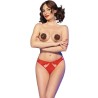 CHILIROSE - CR 4839 CHRISTMAS SET NIPPLE COVERS PANTIES RED L-XL