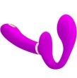 PRETTY LOVE - THUNDERBIRD DOUBLE STRAP-ON VIBRATOR REMOTE CONTROL PURPLE