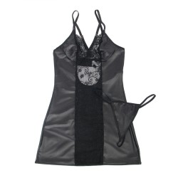 SUBBLIME - 954178 KLEID TANGA LEDER SCHWARZ L-XL