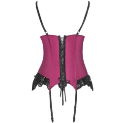LIVCO CORSETTI FASHION - AGRAFENA CF 90436 KORSETT TANGA BURGUNDER S-M