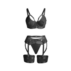 SUBBLIME - 955236 REGGISENO BONDAGE NERO CON GIARRETTIERA SET S-M