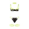SUBBLIME - 955274 BRA SET WITH NECKLACE AND LEG DETAILS FLUORESCENT GREEN S-M