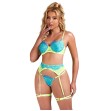 SUBBLIME - 955328 ENSEMBLE SOUTIEN-GORGE AVEC LIGNES DENTELLE ET JARRETELLE VERT ET BLEU L-XL SUBBLIME - 955328 ENSEMBLE SOUTIEN-GORGE AVEC LIGNES DENTELLE ET JARRETELLE VERT ET BLEU L-XL