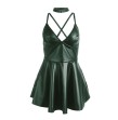 SUBBLIME - 955441 ABITO CON SPALLINE IN PELLE VERDE L-XL SUBBLIME - 955441 ABITO CON SPALLINE IN PELLE VERDE L-XL