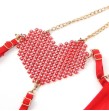 SUBBLIME - 955519 ENSEMBLE SOUTIEN-GORGE AVEC CHAÎNES ET COEUR EN MAILLE ROUGE S-M SUBBLIME - 955519 ENSEMBLE SOUTIEN-GORGE AVEC CHAÎNES ET COEUR EN MAILLE ROUGE S-M