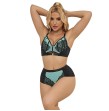 SUBBLIME - 955564 ENSEMBLE SOUTIEN-GORGE À FERMETURE ÉCLAIR EN CUIR VERNI VERT L-XL SUBBLIME - 955564 ENSEMBLE SOUTIEN-GORGE À FERMETURE ÉCLAIR EN CUIR VERNI VERT L-XL