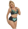 SUBBLIME - 955564 ENSEMBLE SOUTIEN-GORGE À FERMETURE ÉCLAIR EN CUIR VERNI VERT L-XL SUBBLIME - 955564 ENSEMBLE SOUTIEN-GORGE À FERMETURE ÉCLAIR EN CUIR VERNI VERT L-XL