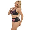 SUBBLIME - 955571 PINK PATENT LEATHER MESH ZIPPER BRA SET S-M