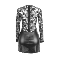 SUBBLIME - 955595 LANGARMKLEID MIT SCHWARZER SPITZE S-M