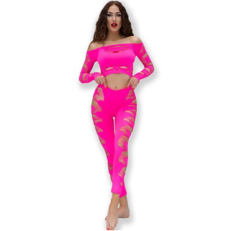 CHILIROSE - CR 4632 TOP E PANTALONE FUCSIA S-L