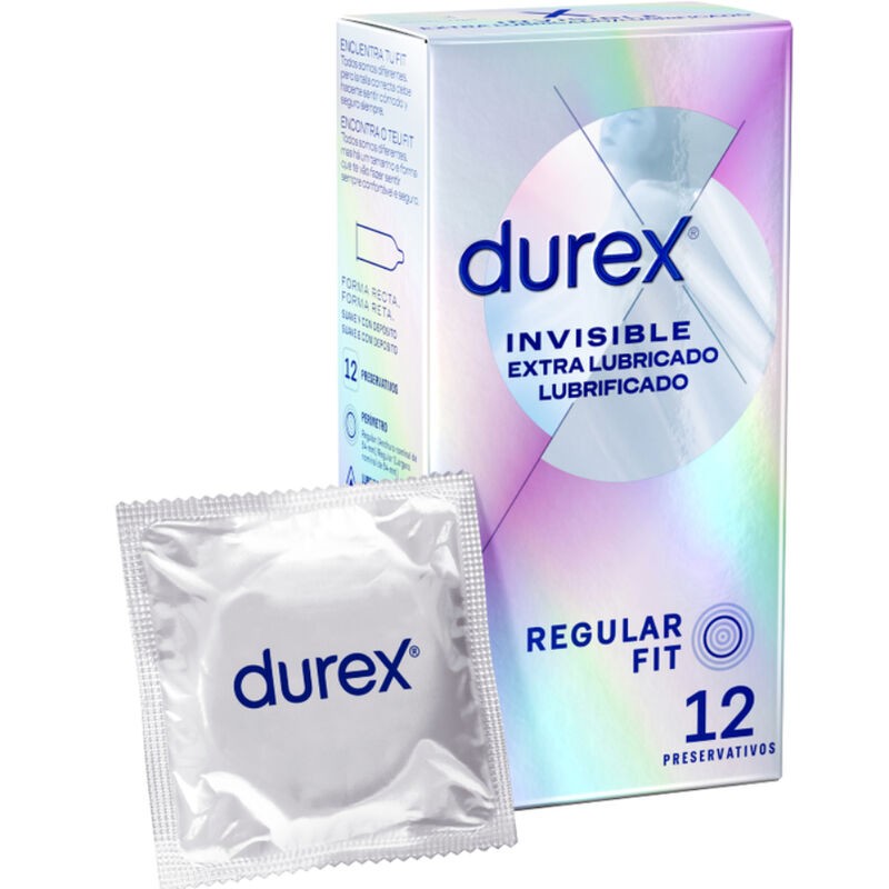 DUREX - PRÉSERVATIFS INVISIBLES EXTRA LUBRIFIÉS 12 UNITÉS