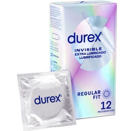 DUREX - PRÉSERVATIFS INVISIBLES EXTRA LUBRIFIÉS 12 UNITÉS