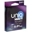 UNIQ - MULTI PRÉSERVATIFS SANS LATEX 3 UNITÉS UNIQ - MULTI PRÉSERVATIFS SANS LATEX 3 UNITÉS