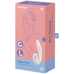SATISFYER - SUPERNOVA AIR PULSE STIMULATOR and VIBRATION WHITE