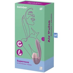 SATISFYER - SUPERNOVA AIR PULSE STIMULATOR and VIBRATION WHITE