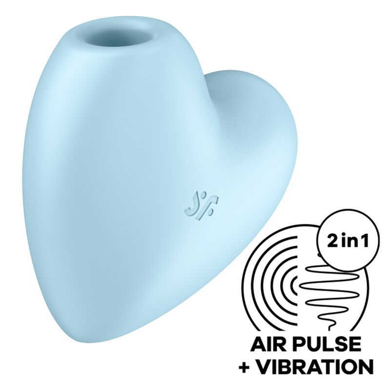 SATISFYER - CUTIE HEART AIR PULSE STIMULATOR and VIBRATOR BLUE