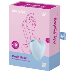 SATISFYER - CUTIE HEART STIMULATEUR ET VIBRATEUR DE PULSE DAIR BLEU
