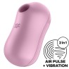 SATISFYER - STIMULATEUR ET VIBRATEUR DIMPULSIONS DAIR DE BARBE À COTON LILAS
