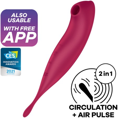 SATISFYER - TWIRLING PRO ESTIMULADOR Y VIBRADOR APP ROJO