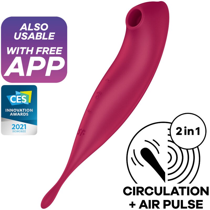 SATISFYER - TWIRLING PRO ESTIMULADOR Y VIBRADOR APP ROJO