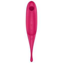 SATISFYER - STIMULATEUR ET VIBRATEUR TWIRLING PRO AIR PULSE ROUGE