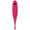 SATISFYER - STIMULATEUR ET VIBRATEUR TWIRLING PRO AIR PULSE ROUGE