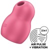 SATISFYER - PRO TO GO 1 DOUBLE AIR PULSE STIMULATOR and VIBRATOR RED