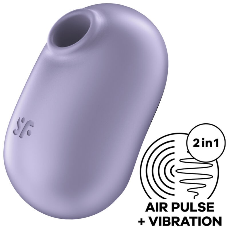 SATISFYER - PRO TO GO 2 DOUBLE AIR PULSE STIMULATOR and VIBRATOR VIOLET