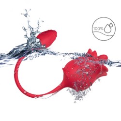 ARMONY - PINK 2 IN 1 SUCTION STIMULATOR and VIBRATOR 10 MODES WITH RED TAIL