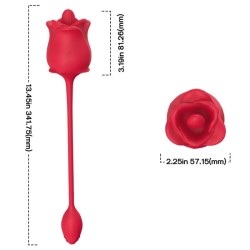ARMONY - ROSA 2 EN 1 ESTIMULADOR SUCCIONADOR and VIBRADOR 10 MODOS CON COLA ROJO
