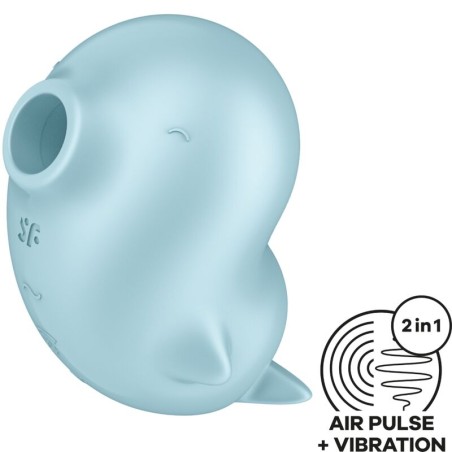 SATISFYER - SASSY SEAL STIMULATOR and VIBRATOR BLUE
