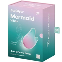 SATISFYER - MERMAID VIBES STIMULATEUR and VIBRATEUR MENTHE ET ROSE