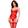 CHILIROSE - CR 4845 CORSETTO E CALZE ROSSO S