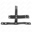 KINK - LEATHER PENIS CAGE RING WITH ADJUSTABLE BALL DIVIDER