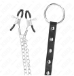 KINK - METALL-PENISRING MIT KETTE UND VERSTELLBAREN BRUSTKLAMMERN