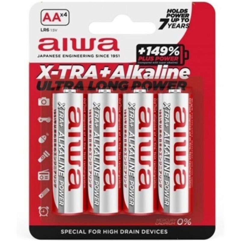 AIWA - X-TRA ALKALINE AA ALKALINE BATTERIE LR6 BLISTER4