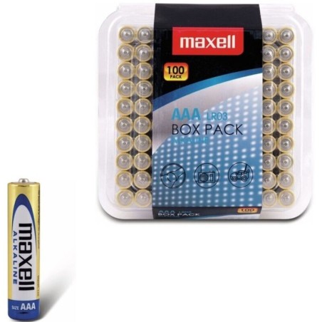 MAXELL - ALKALINE BATTERY AAA LR03 PACK100 BATTERIES