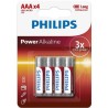 PHILIPS - PILE ALCALINE AAA LR03 BLISTER4