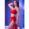 CHILIROSE - CR 4850 ENSEMBLE TOP ET LEGGINGS ROUGE AVEC ACCESSOIRES DORÉS S