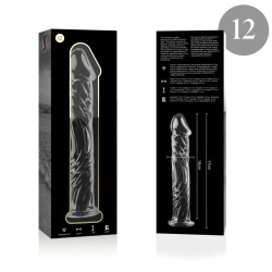 NEBULA SERIES BY IBIZA - MODEL 12 DILDO BOROSILICATE GLASS CLEAR 17 CM -O- 3.5 CM