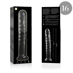 NEBULA SERIES BY IBIZA - MODEL 16 DILDO BOROSILICATE GLASS CLEAR 18.5 CM -O- 3 CM