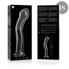 NEBULA SERIES BY IBIZA - MODEL 18 DILDO BOROSILICATE GLASS CLEAR 18.5 CM -O- 3.5 CM