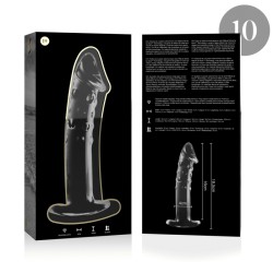 NEBULA SERIES BY IBIZA - MODELLO 19 DILDO IN VETRO BOROSILICATO TRASPARENTE 18.5 CM -O- 4 CM