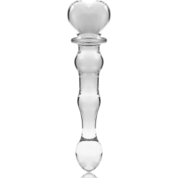 NEBULA SERIES BY IBIZA - MODELLO 21 DILDO IN VETRO BOROSILICATO TRASPARENTE 20.5 CM -O- 3.5 CM