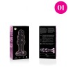 NEBULA SERIES BY IBIZA - MODEL 1 ANAL PLUG BOROSILICATE GLASS CLEAR 10.5 CM -O- 3 CM