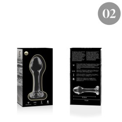NEBULA SERIES BY IBIZA - MODEL 2 ANAL PLUG BOROSILICATE GLASS CLEAR 11 CM -O- 3.5 CM