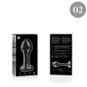 NEBULA SERIES BY IBIZA - MODEL 2 ANAL PLUG BOROSILICATE GLASS CLEAR 11 CM -O- 3.5 CM