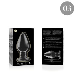NEBULA SERIES BY IBIZA - MODEL 3 ANAL PLUG BOROSILICATE GLASS TRANSPARENT 11 CM -O- 5 CM